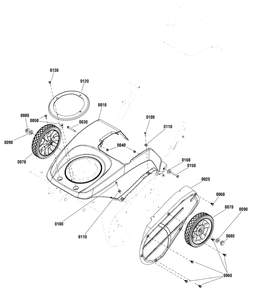 Wheel And Body Covering Group Diagram and Parts List for 822S (1696161-01)(2014) Briggs and Stratton Snow Blower